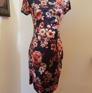 Coming Soon Floral Velvet Maternity Dress size S